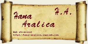 Hana Aralica vizit kartica